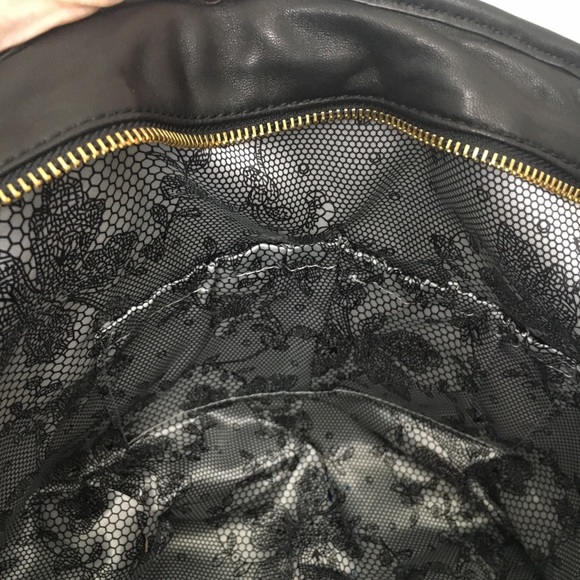 NWOT Betsey Johnson black quilted lamb leather bag - Picture 8 of 10